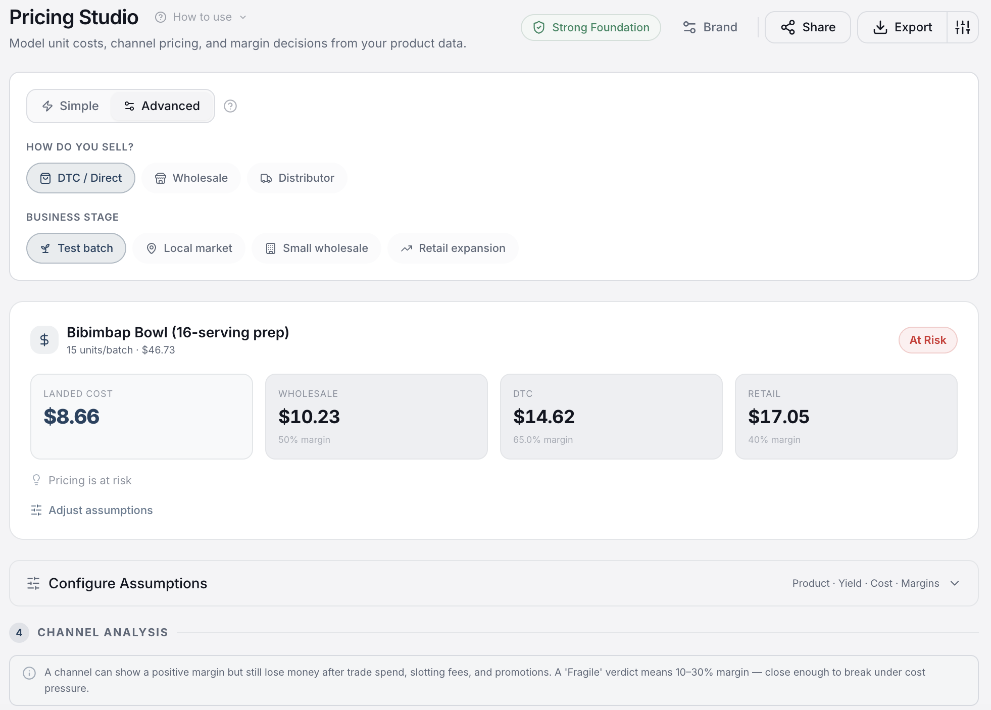 COGS Studio — Pricing Decision Engine for Product Brands